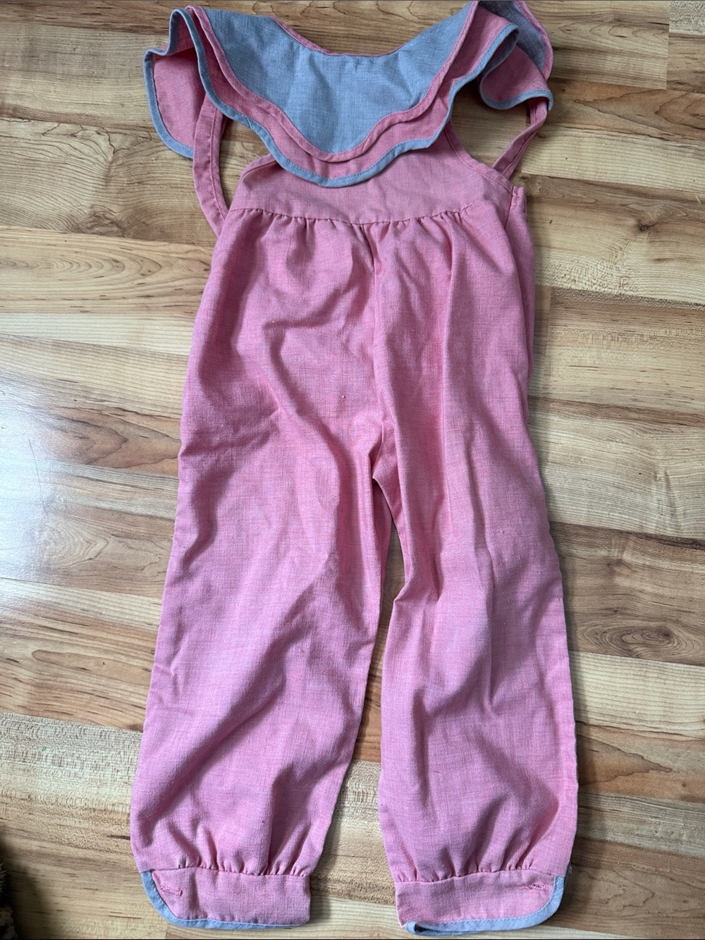 Girls Pink Ruffled-Strap Jumpsuit